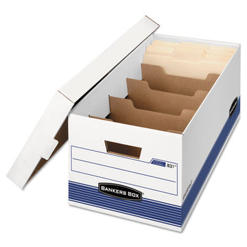 Bankers Box® Stor-file Medium-duty Storage Boxes With Dividers, Letter Files, 12.88" X 25.38" X 10.25", White-blue, 12-carton freeshipping - TVN Wholesale
